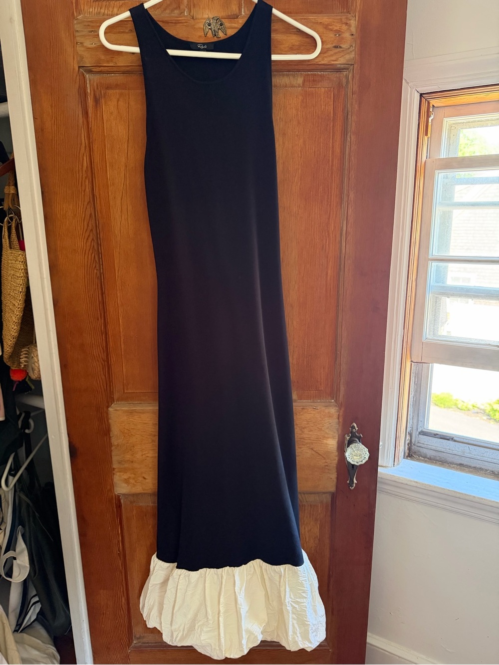 Rails Black Maxi Dress with Cream Ruffle Hem